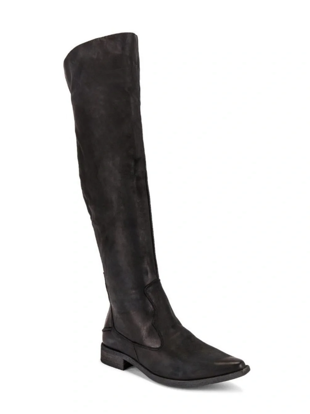Free People Brenna Over the Knee Boots Black 36 Festival Rodeo Western Cowgirl